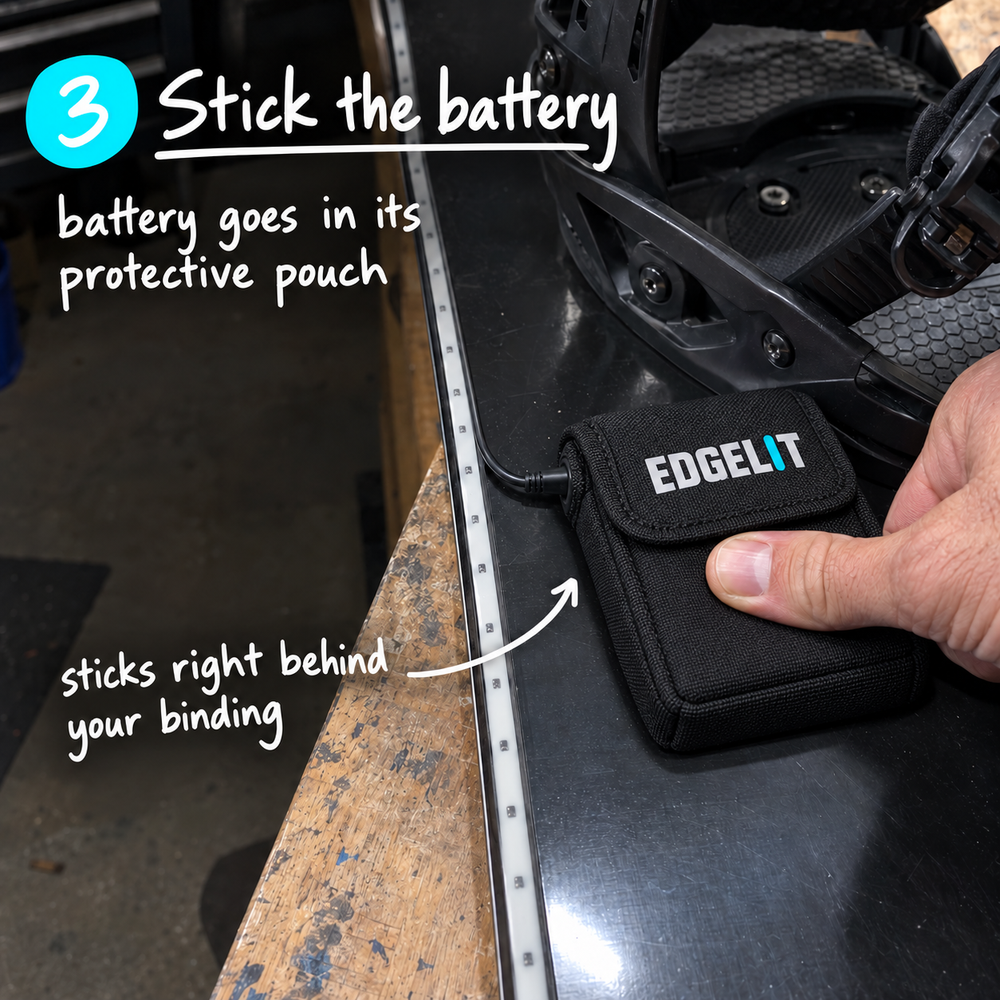 Stick the battery